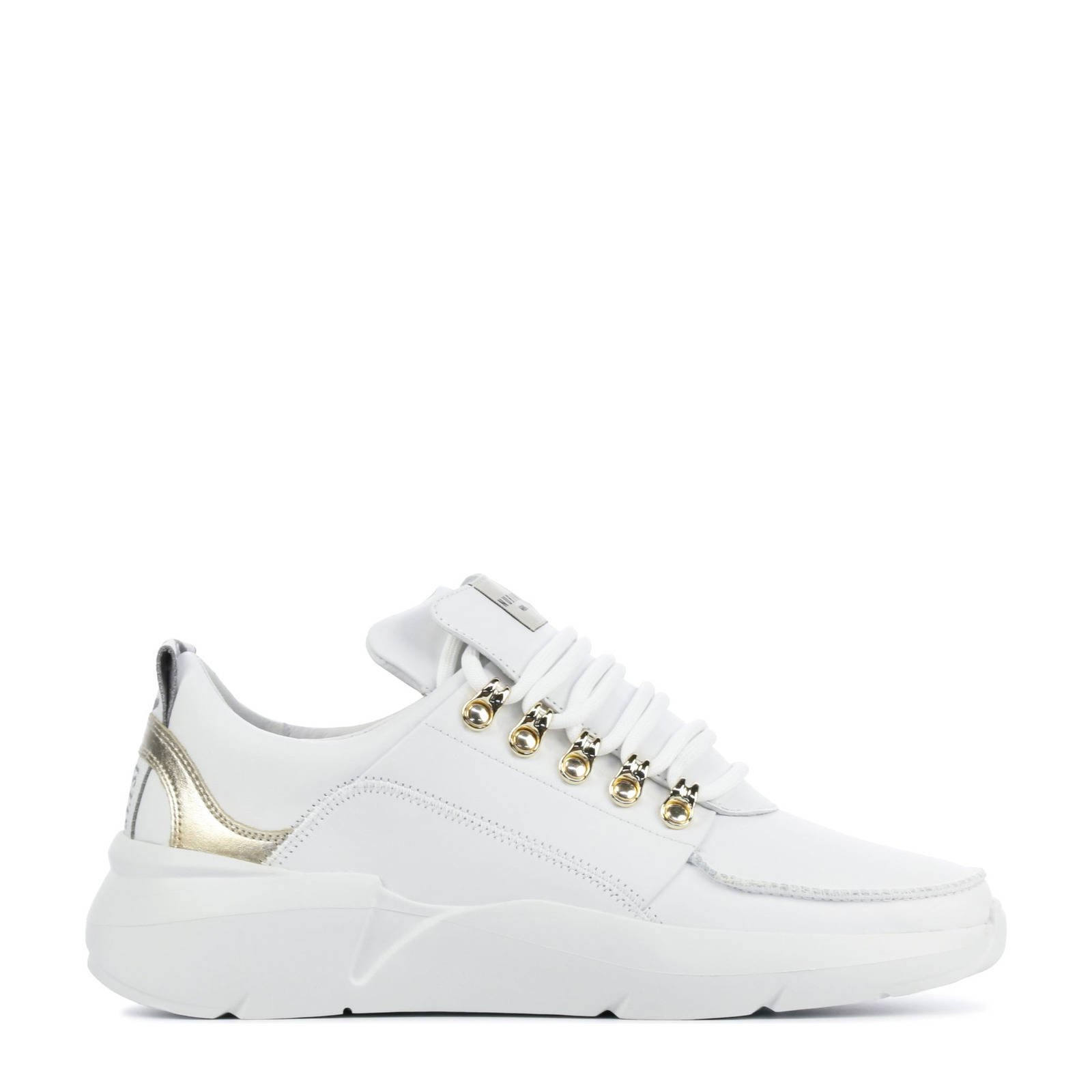 Witte sneaker met online goud