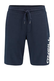 thumbnail: Donkerblauwe heren O'Neill sweatshort van katoen met regular fit, regular waist, trekkoorden en logo dessin