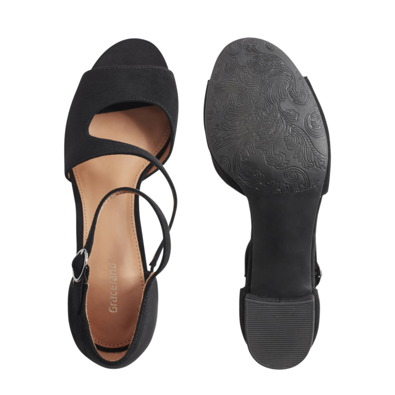 Graceland sandalettes zwart | wehkamp