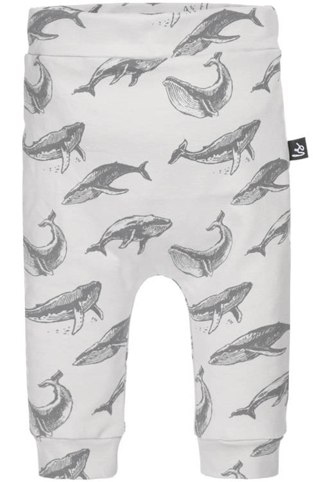 Babystyling baby regular fit broek met dierenprint grijs, Grijs