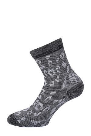 lurex sokken met luipaardprint grijs