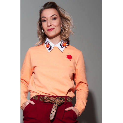 Pinned by K leren riem met panterprint bruin afbeelding