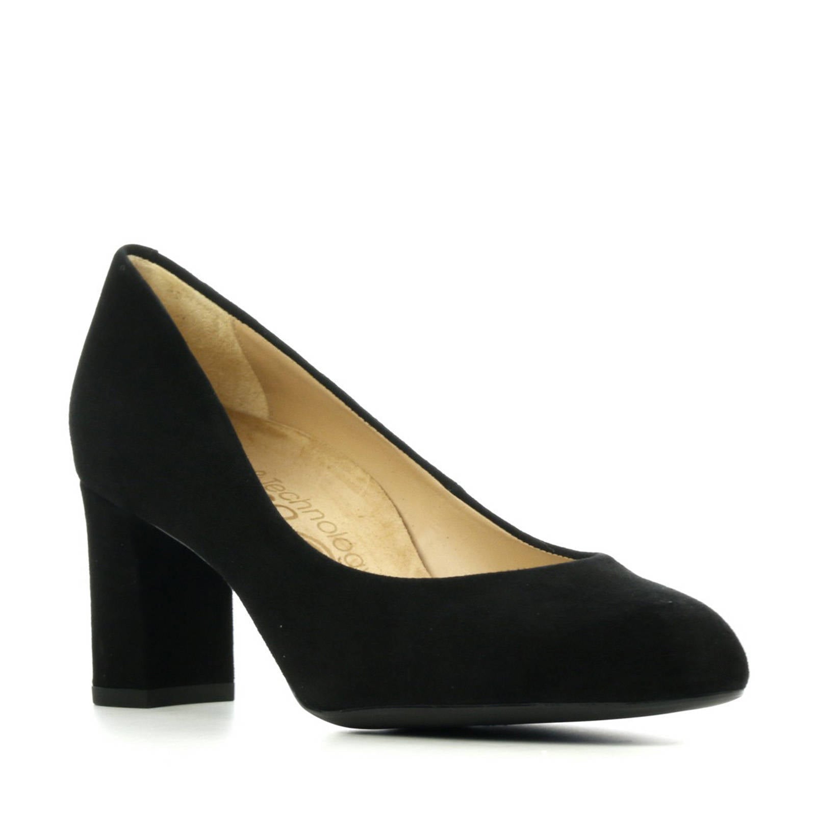 Perlato 9692 pump lage hak zwart suede - Alleen bij Past Schoenen