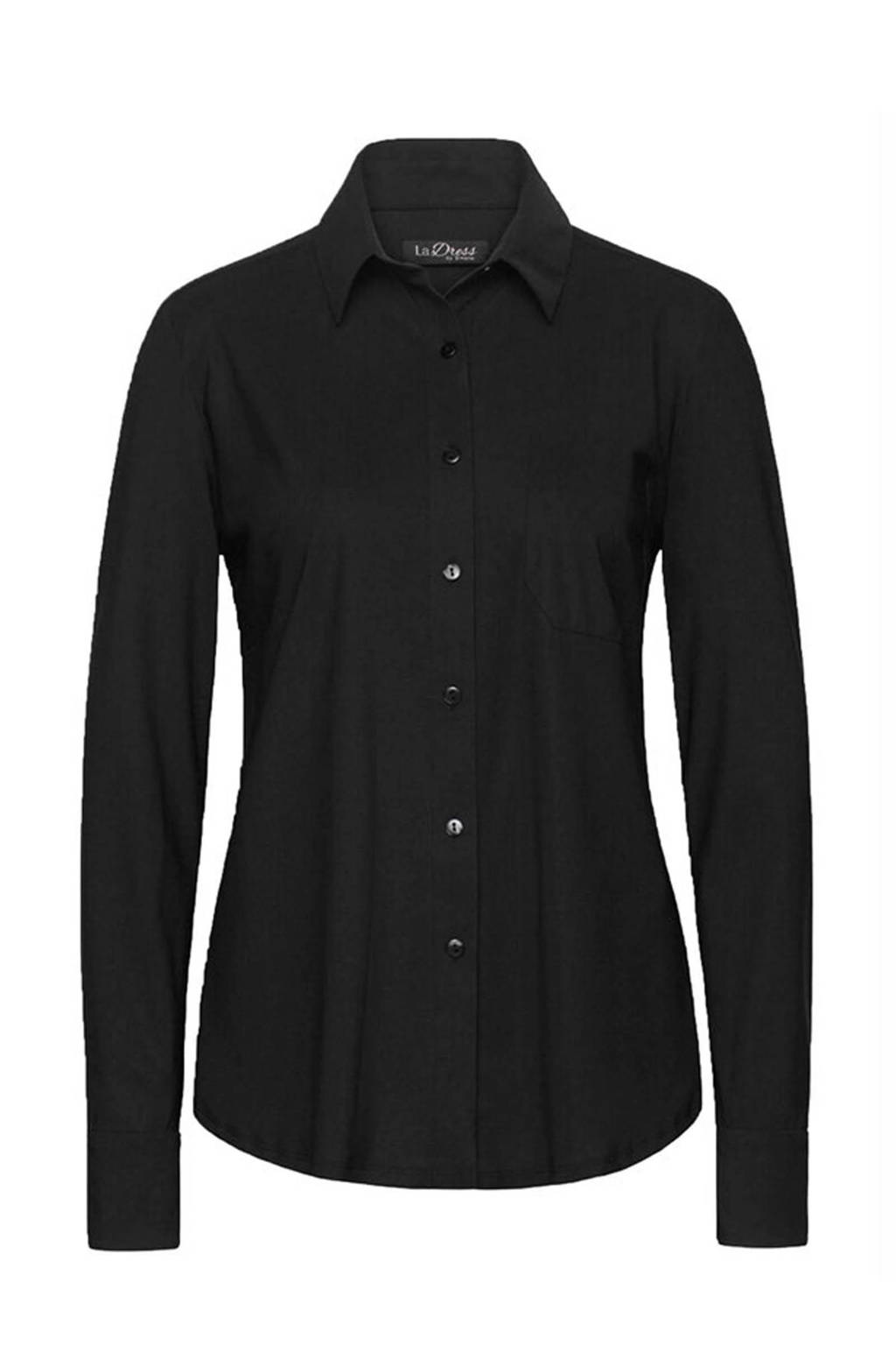 LaDress blouse Annie van travelstof zwart, Zwart