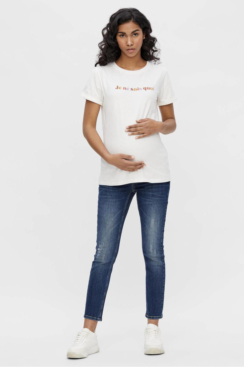 MAMALICIOUS low waist slim fit zwangerschapsjeans MLHAMPSHIRE stonewashed