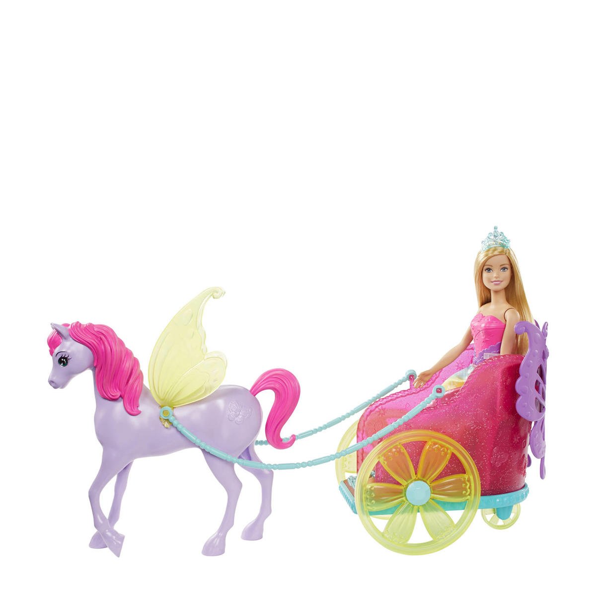 Indica Bediening mogelijk Frank Barbie Fairytale Dreamtopia Prinsessen pop, Pegasus & Chariot | wehkamp