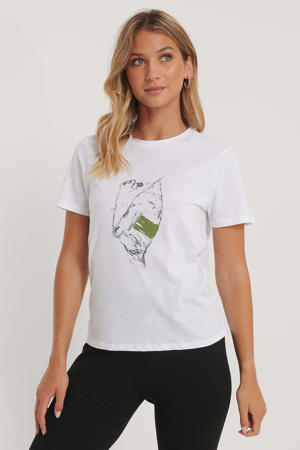 T-shirt met printopdruk wit