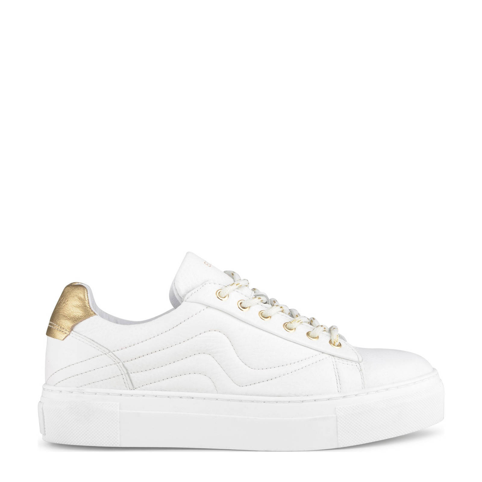 Haboob Jasper leren plateau sneakers wit | wehkamp
