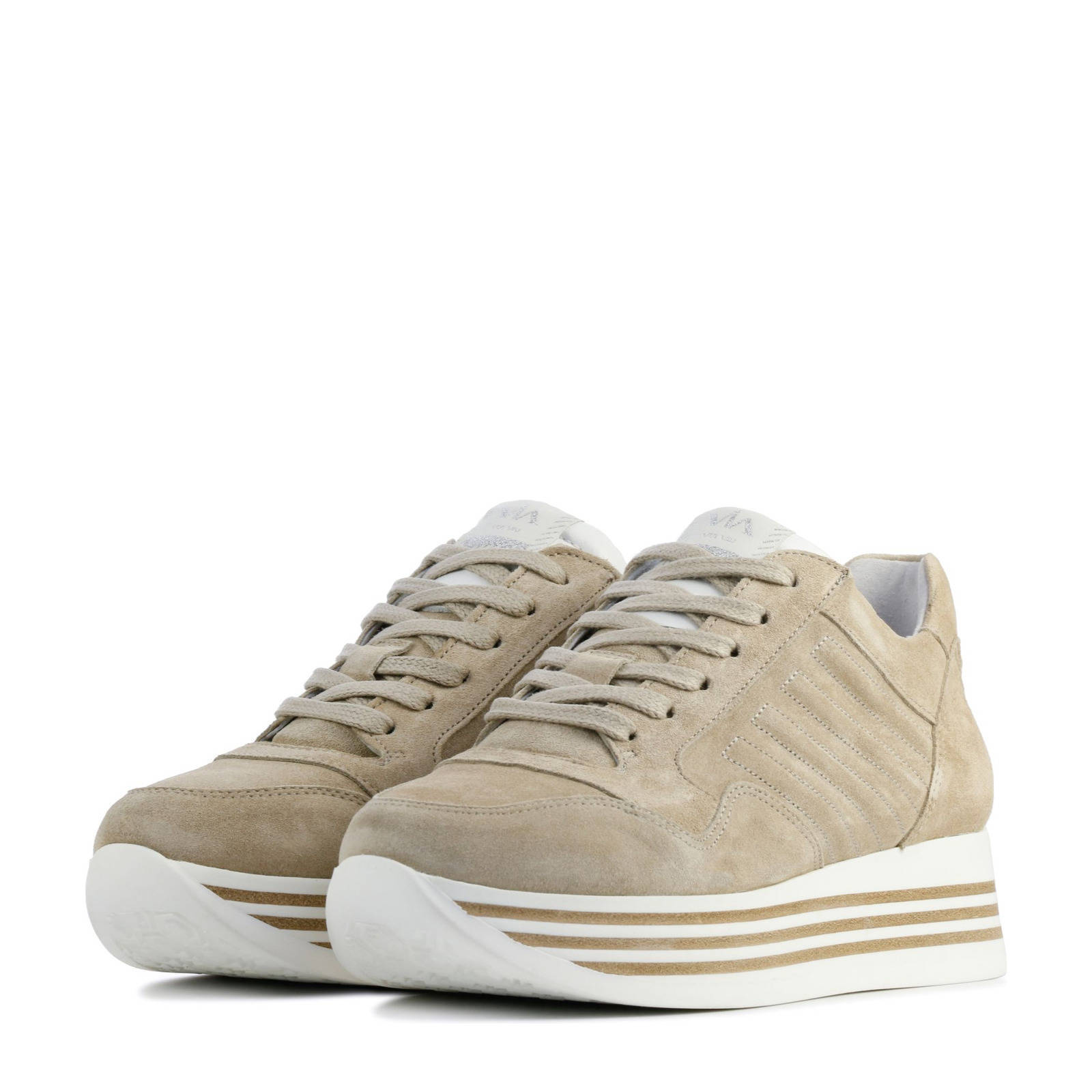 Via Vai 5209036 suède plateau sneakers beige | wehkamp