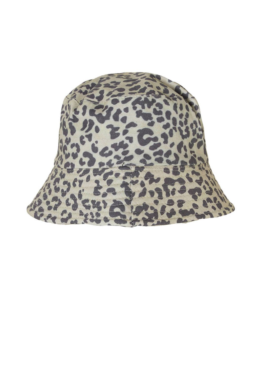 Sarlini bucket hat met panterprint beige, Beige