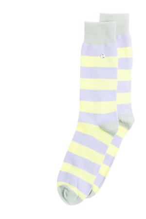 sokken Stripes Purple lila/geel