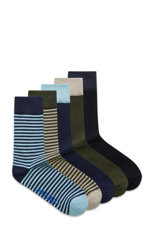 sokken JACJAN - set van 5 donkerblauw/kaki