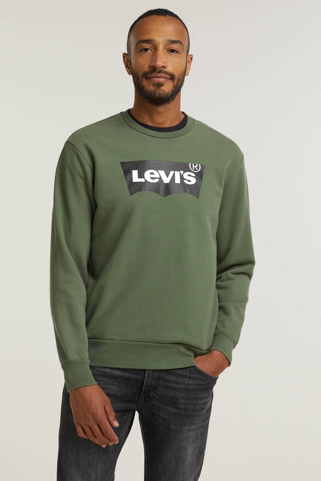 Vechter metro Humaan Levi's sweater met logo groen | wehkamp