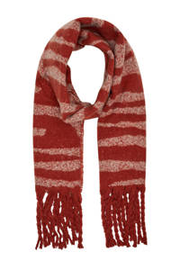 VERO MODA sjaal VMKITTY met zebraprint rood, Rood/camel