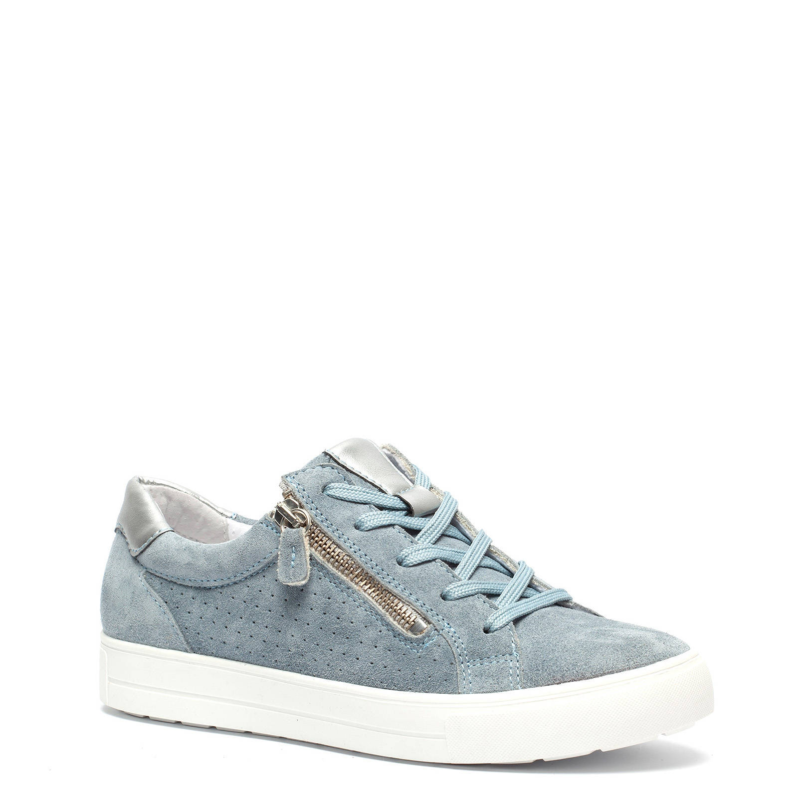 Hush Puppies leren sneakers met crocoprint blauw | wehkamp