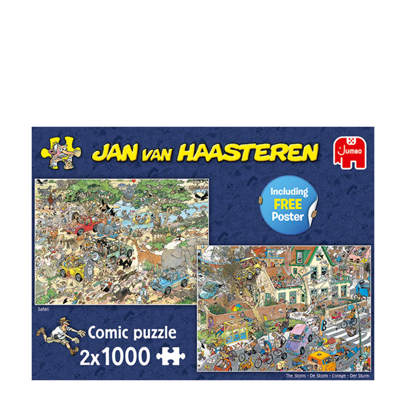 Jan Van Haasteren Safari & Sturm Puzzle - 2x1000 Teile Für Erwachsene