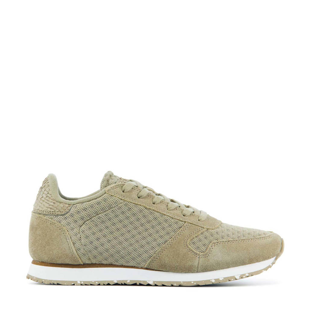 Woden Ydun Sue Mesh II suède sneakers beige wehkamp