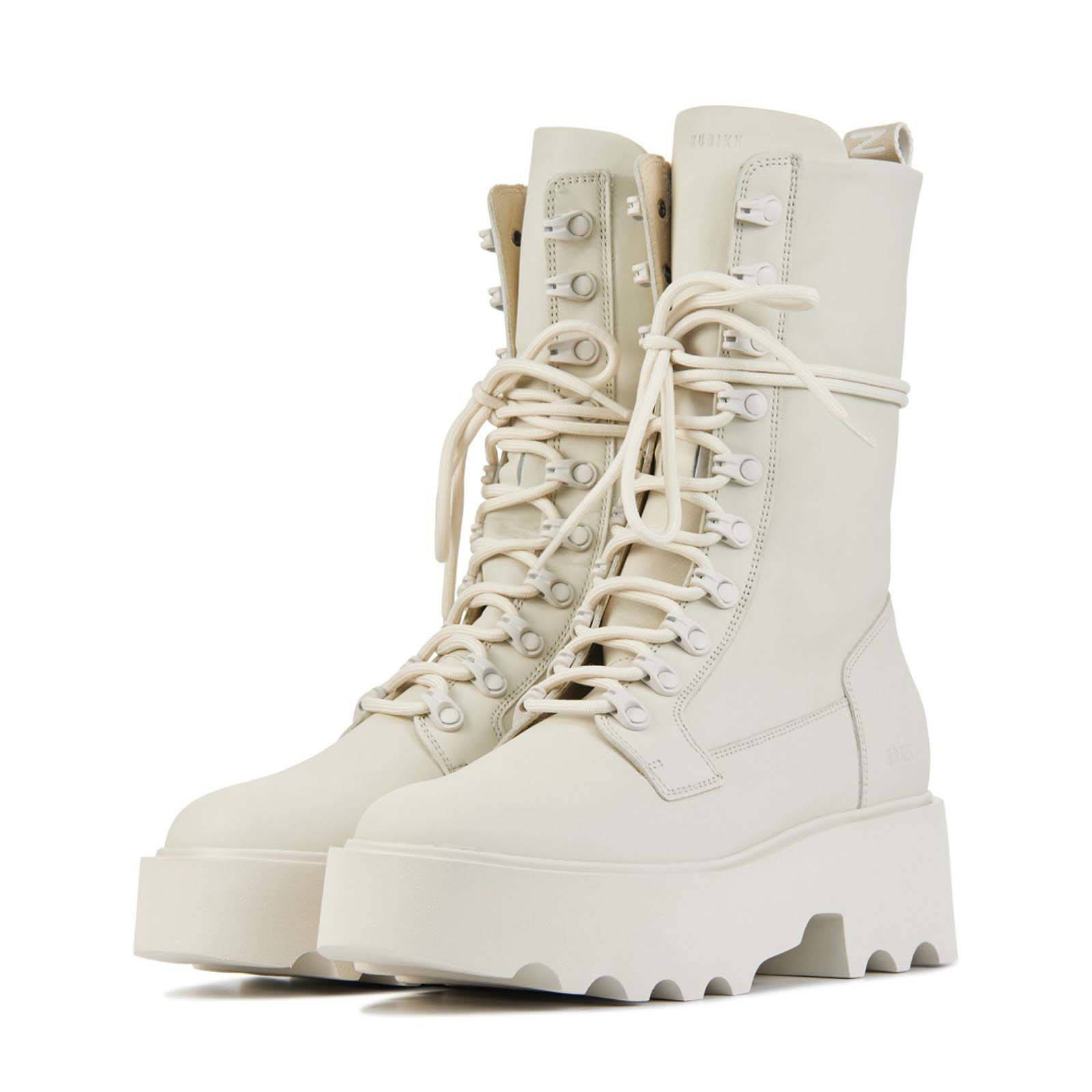 Nubikk Fara Noir leren veterboots off white | wehkamp