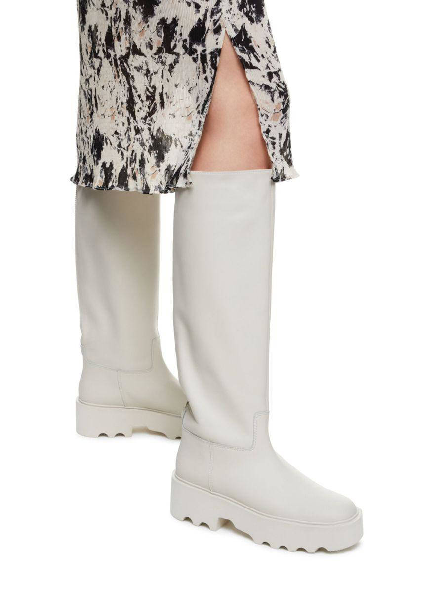 Nubikk Fara Zip leren chunky laarzen off white | wehkamp