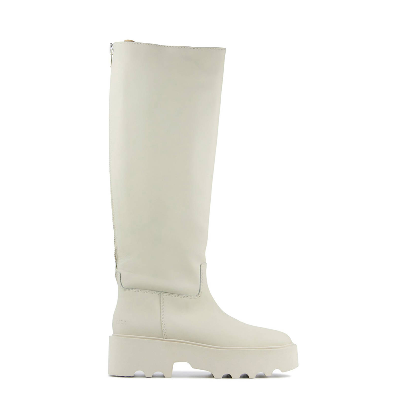 Nubikk Fara Zip leren chunky laarzen off white | wehkamp