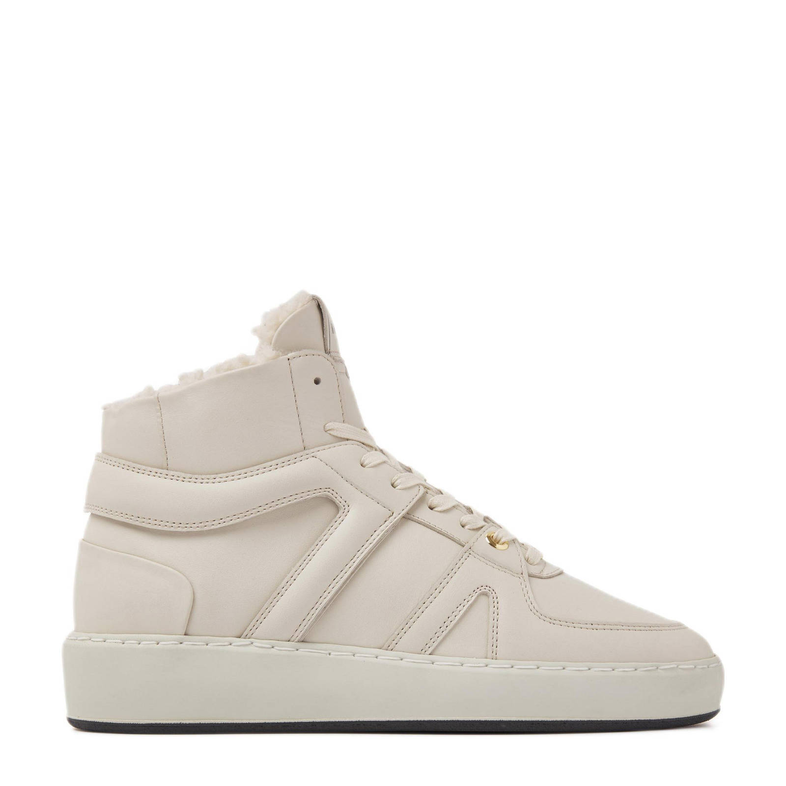 Nubikk Jiro Dunk Fur hoge leren sneakers off white | wehkamp