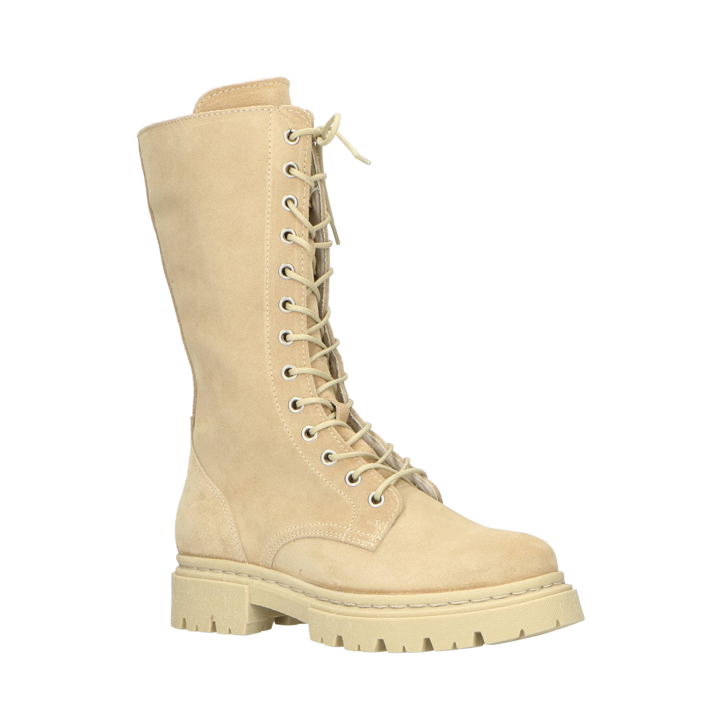 Bullboxer bullboxer suède veterboots beige | wehkamp