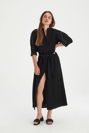 maxi jurk Cara met studs zwart