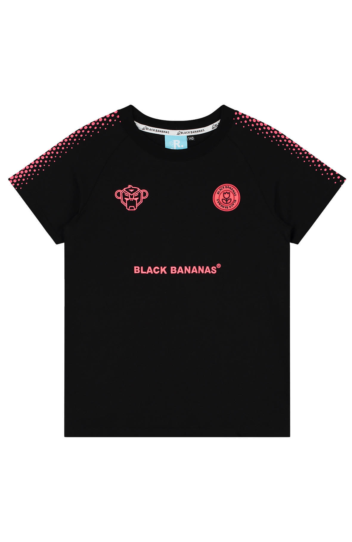 BLACK BANANAS unisex T-shirt Hexagon met logo zwart/roze | wehkamp
