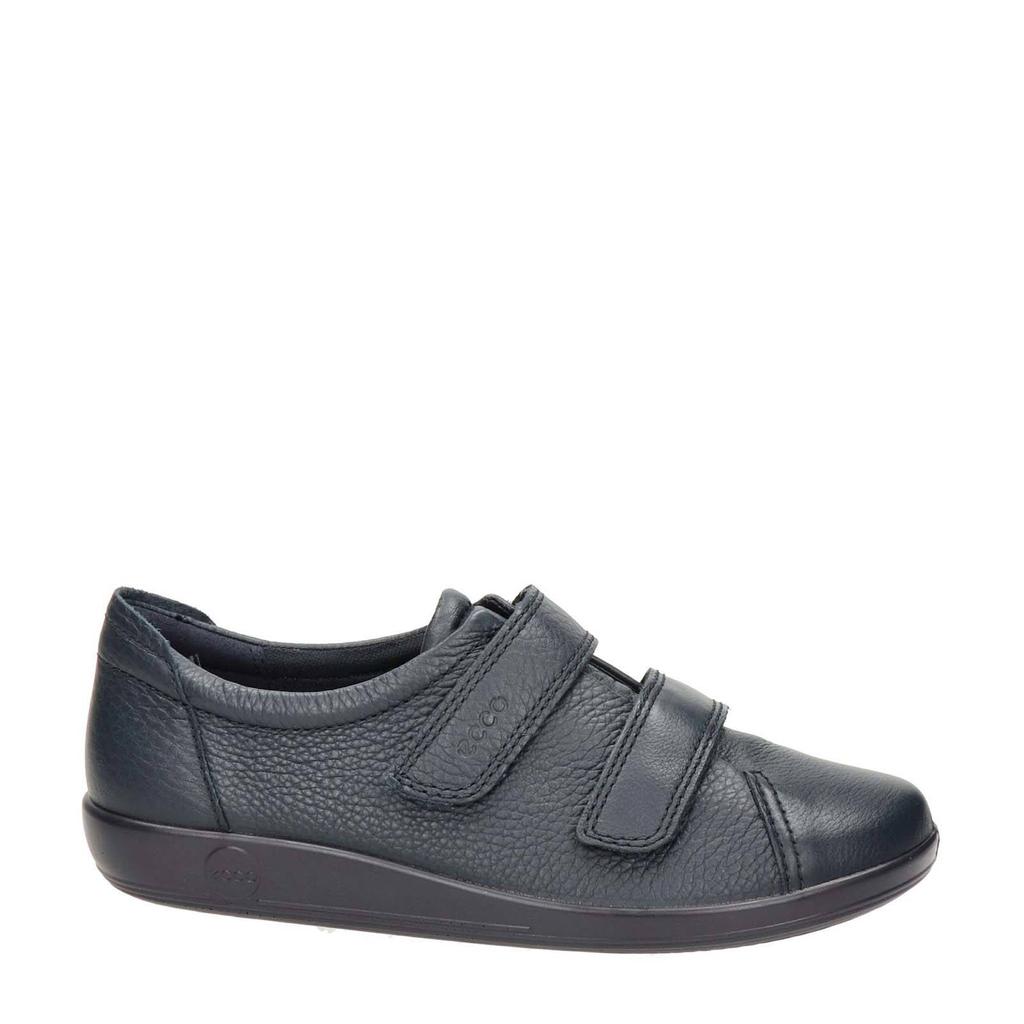 Ecco Soft 2.0 leren klittenbandschoenen donkerblauw