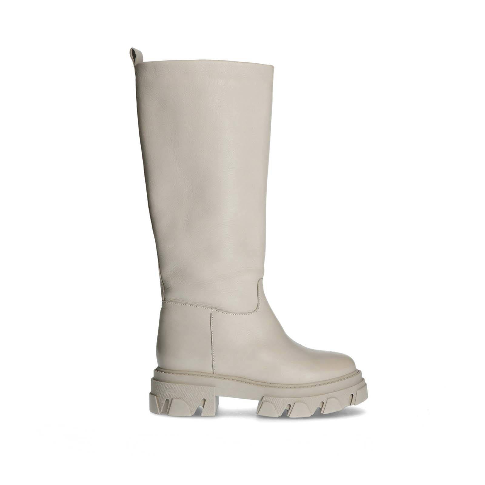 Sacha hoge leren laarzen off white | wehkamp
