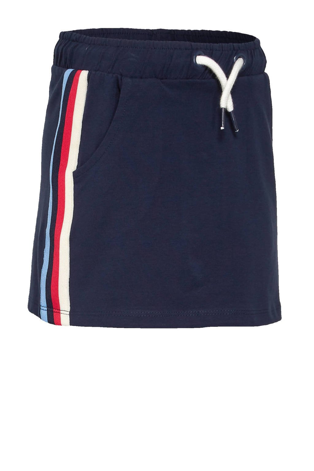 C&A Palomino rok met contrastbies donkerblauw/rood/wit, Donkerblauw