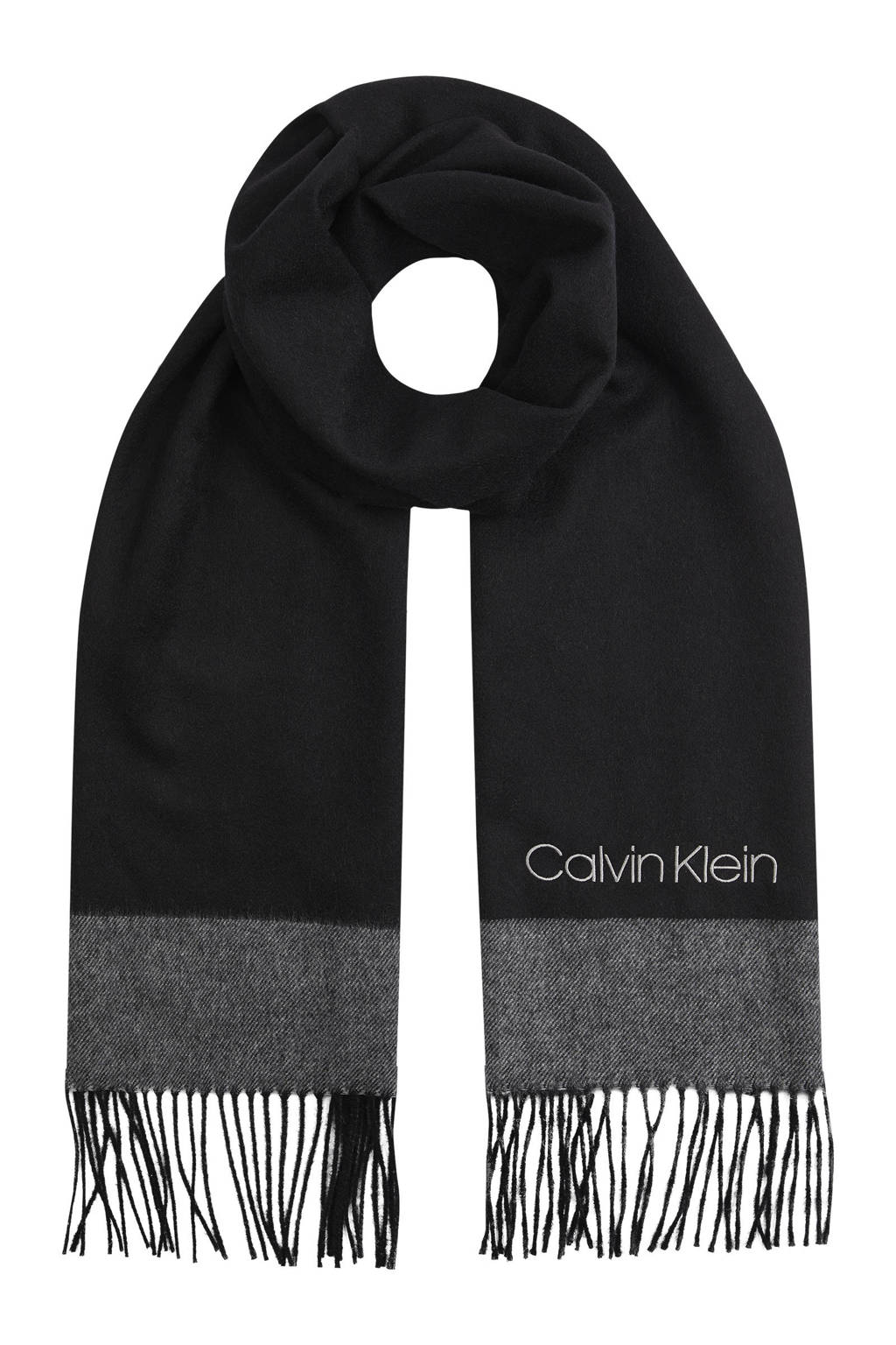 Vertrouwen op Klacht maagd Calvin Klein sjaal zwart/grijs | wehkamp