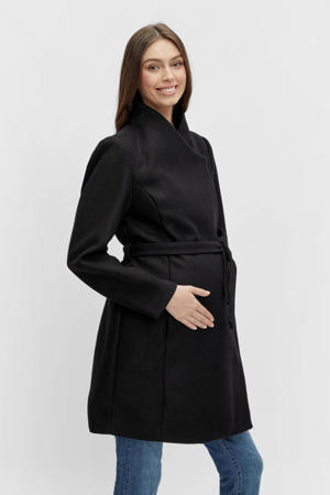 zwangerschaps coat MLNEWROXY van gerecycled polyester zwart