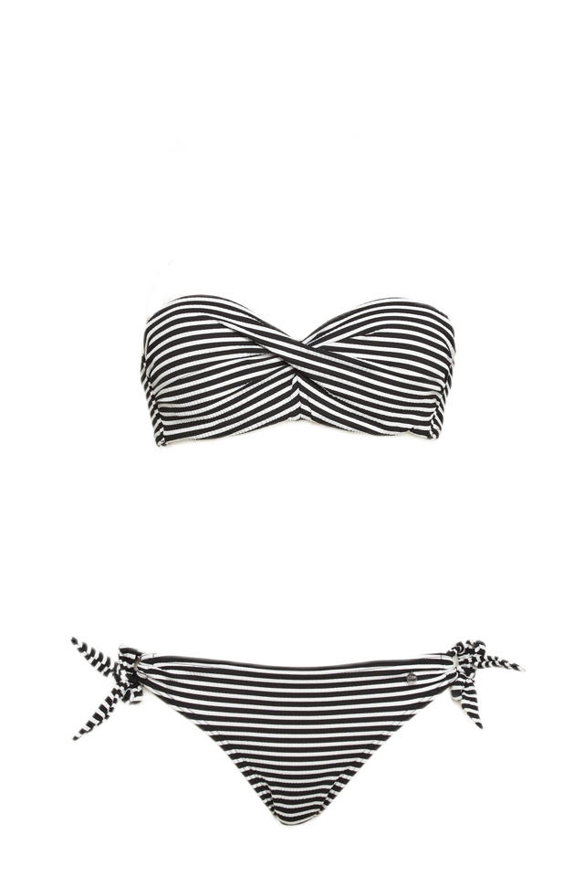 Koloniaal Twinkelen Sinewi s.Oliver voorgevormde strapless bandeau bikini zwart/wit | wehkamp