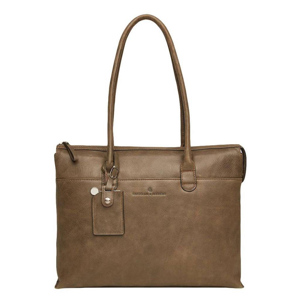 Castelijn & Beerens 15.6 inch leren laptoptas Carisma olijfgroen