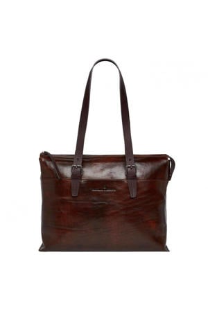 15.4 inch leren laptoptas Rien bruin