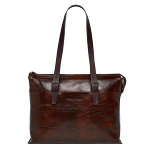  15.4 inch leren laptoptas Rien bruin