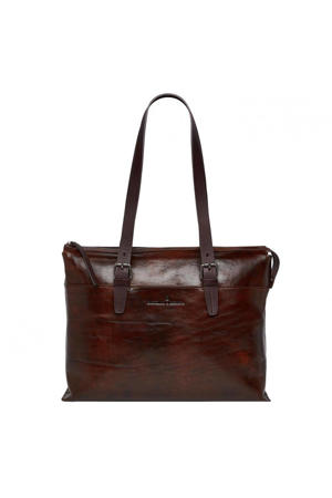  15.4 inch leren laptoptas Rien bruin