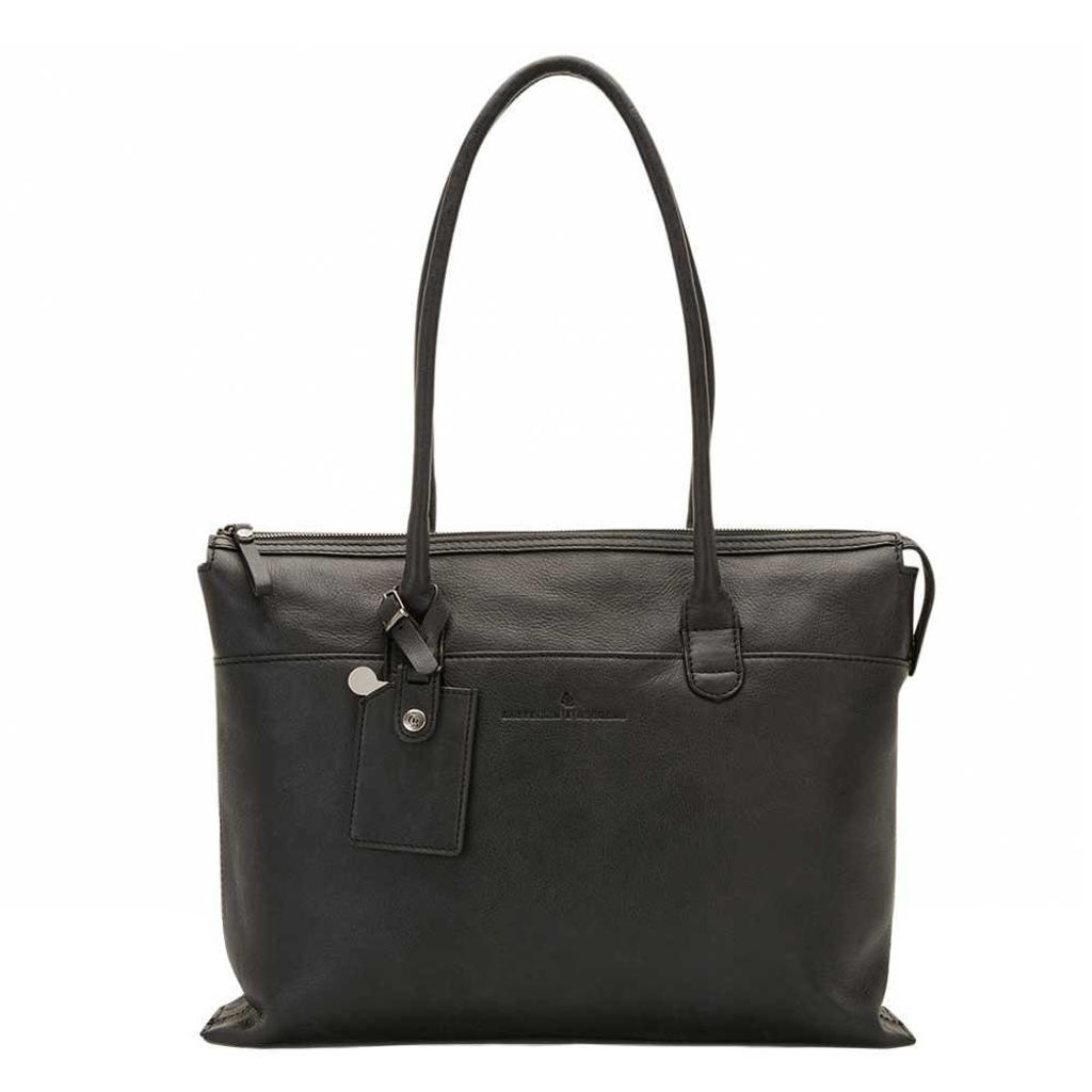 Castelijn & Beerens 15.6 inch leren laptoptas Carisma zwart