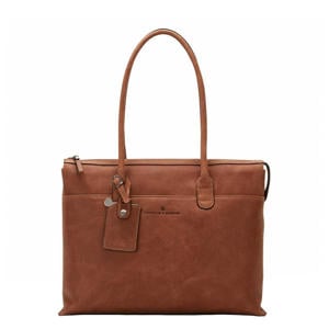 15.6 inch leren laptoptas Carisma cognac