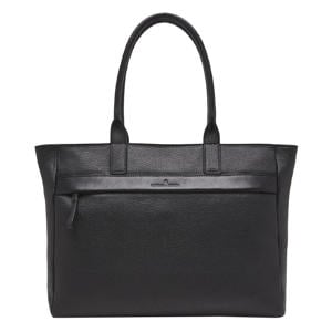 15.6 inch leren laptoptas Anna zwart