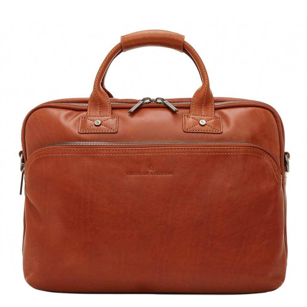 Castelijn & Beerens 15.6 inch leren laptoptas Firenze cognac