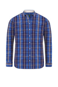 Charles Colby geruit oversized overhemd DUKE IEFAN Plus Size blauw
