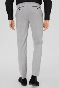 Grijze heren C&A Angelo Litrico slim fit pantalon van polyester met contrast bies