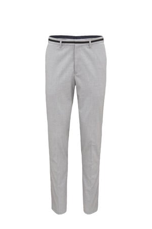 slim fit pantalon met zijstreep grijs
