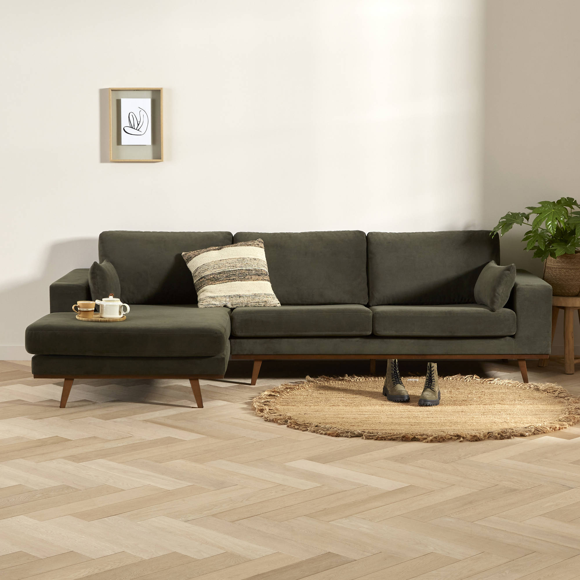 Wehkamp Home hoekbank links Torino velours