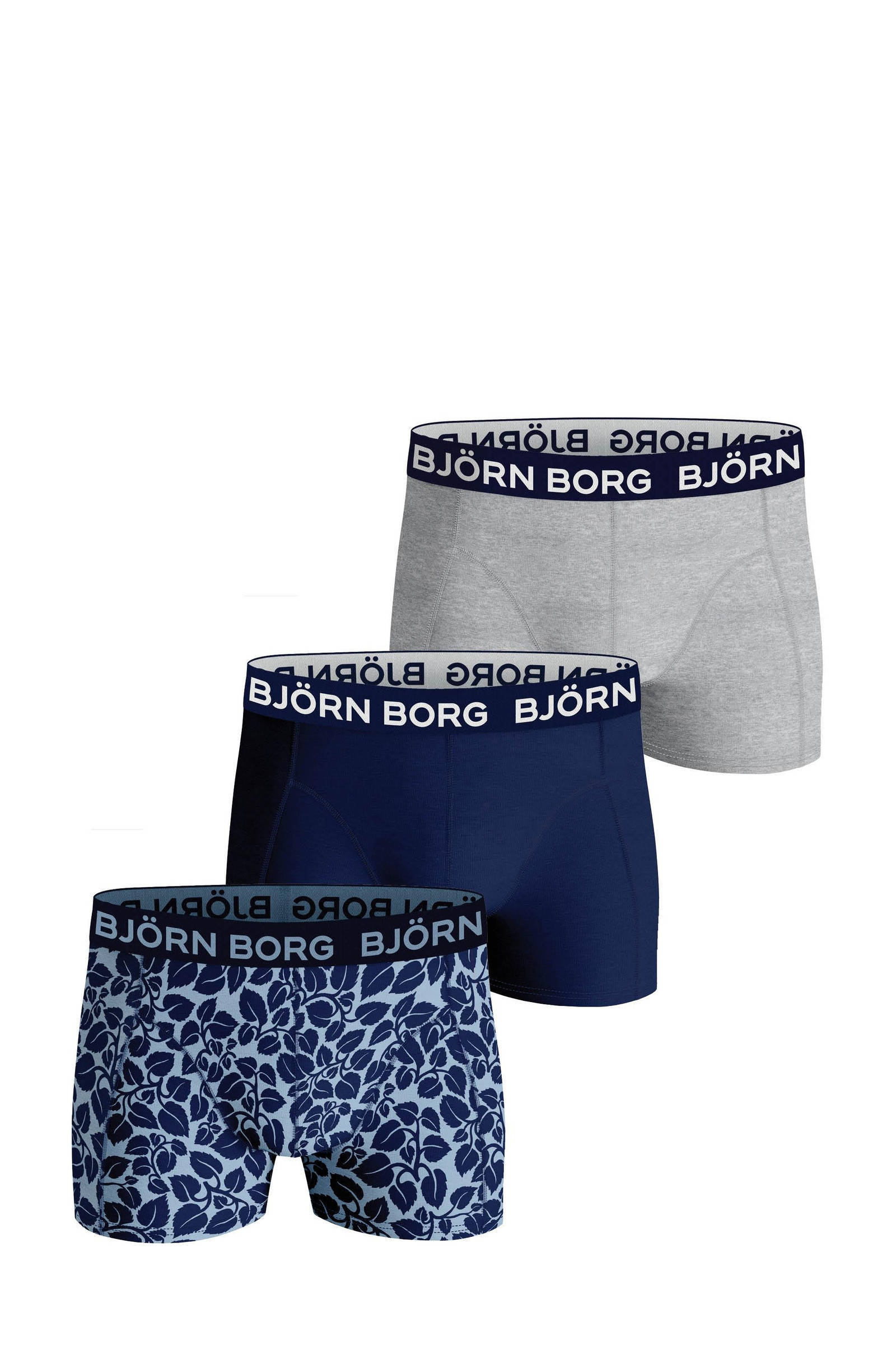 Björn Borg boxershort Core Boxer - set van 3 donkerblauw/grijs | wehkamp
