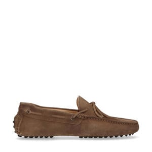 suède mocassins bruin