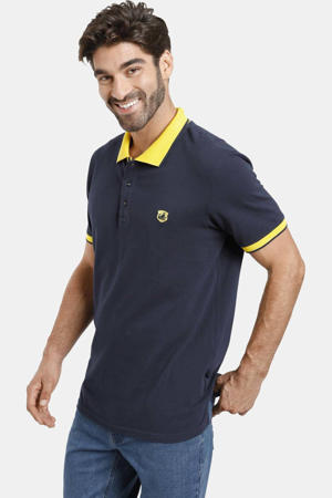 oversized polo LAVRANS Plus Size met contrastbies donkerblauw