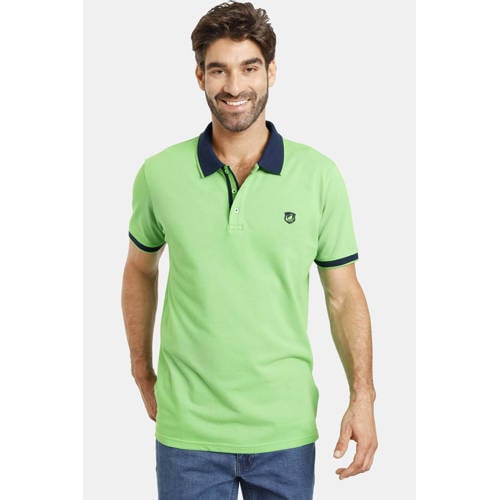 Jan Vanderstorm oversized polo LAVRANS Plus Size met contrastbies groen afbeelding